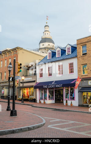 Hauptstraße in Annapolis Maryland Stockfoto