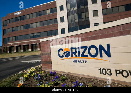 Ein Logo Zeichen außerhalb der Hauptsitz der Corizon Health, Inc., in Brentwood, Tennessee am 4. Februar 2017. Stockfoto
