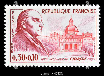 Französische Briefmarke (1960): Jean-Martin Charcot (1825-93) französischer Arzt, Neurologe und Professor für anatomische Pathologie "Begründer der modernen Neu Stockfoto