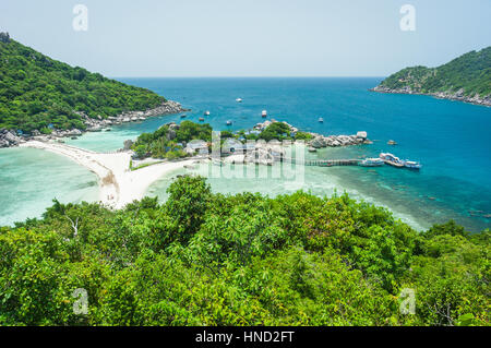 Asiatische tropisches Strandparadies in Chumporn Provinz, Thailand Stockfoto