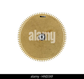 Detail der Getriebe - Zahnräder - isoliert auf weißem Hintergrund Stockfoto