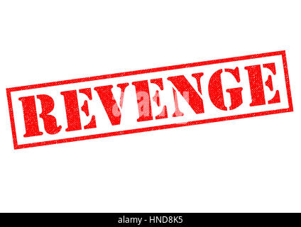 Rache rot Stempel auf einem weißen Hintergrund. Stockfoto