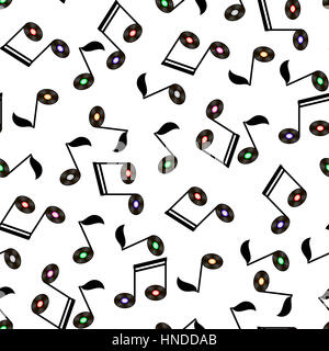 Musical fest nahtloses Muster auf weißem Hintergrund Stockfoto
