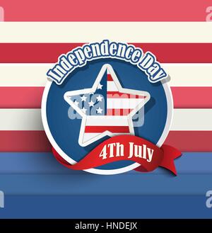 4. Juli-amerikanische Unabhängigkeit-Tag-Abzeichen. Vektor-Illustration. Stock Vektor