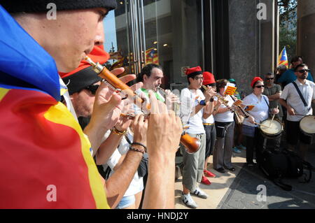 Barcelona, Spanien - 11. September 2012. Demonstration am Barcelona Unabhängigkeit Kataloniens. Stockfoto