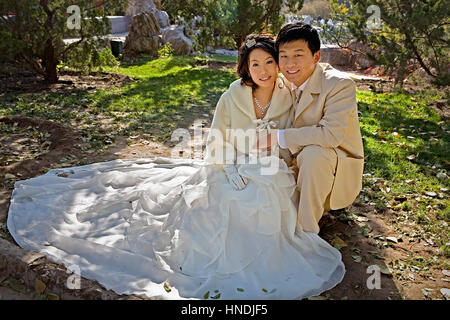 Gerade verheiratet, in Longtan-Park, Peking, China Stockfoto