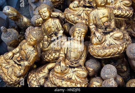 Buddhas, Statuen, Skulpturen in Panjiayuan Markt, Peking, China Stockfoto