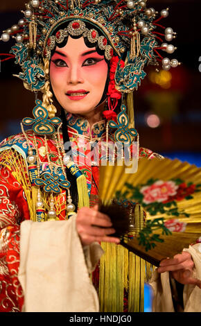 Pekin Opera Show. Laoshe Teehaus. Nr. 3 Qianmen Avenue West, Peking, China Stockfoto