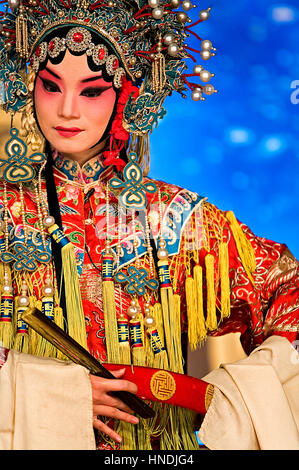 Pekin Opera Show. Laoshe Teehaus. Nr. 3 Qianmen Avenue West, Peking, China Stockfoto