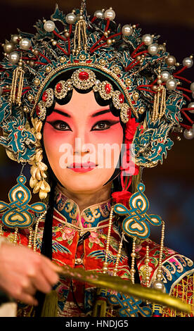 Pekin Opera Show. Laoshe Teehaus. Nr. 3 Qianmen Avenue West, Peking, China Stockfoto