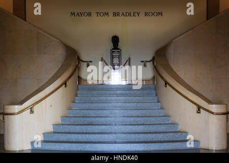 Los Angeles, AUG 23: Bürgermeister Tom Bradley Zimmer des Rathauses am 23. August 2014 in Los Angeles, Kalifornien Stockfoto
