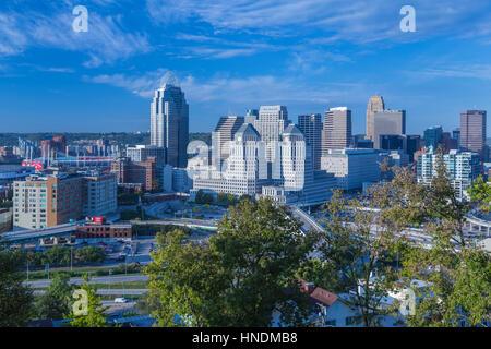 Die Skyline der Stadt Cincinnati, Ohio, USA. Stockfoto