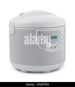 Elektrische Multi Cooker isoliert auf weiss Stockfoto