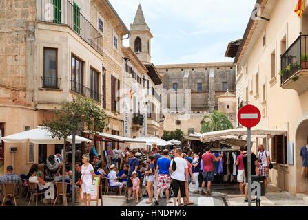 Markt am Tag, Santanyí, Mallorca Stockfoto