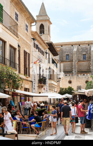 Markt am Tag, Santanyí, Mallorca Stockfoto