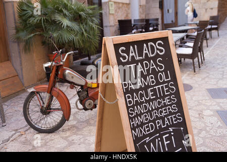 Tapas Menü board Stockfoto