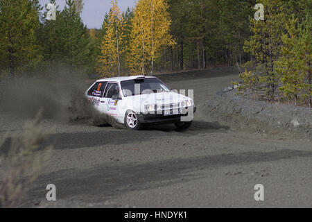 Asbest, Russland, 18. September 2016 - Rallye "Stilobit 2016" der 15. Etappe der Cup von Russland 2016, das Auto Lada Stockfoto