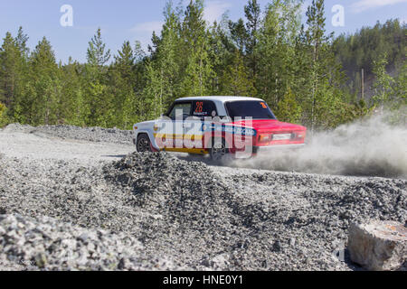 Asbest, Russland, 22. Mai 2016 - Rallye "Ural Chrysotil 2016" 10. Runde der russischen Cup, VAZ-2107 Stockfoto