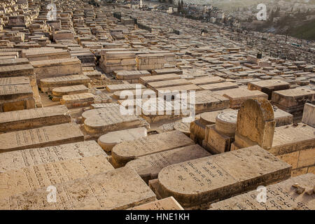 jüdischer Friedhof, Ölberg, Jerusalem, Israel. Stockfoto