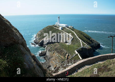 Die Stufen hinunter South Stack Leuchtturm, Anglesey, Wales Stockfoto