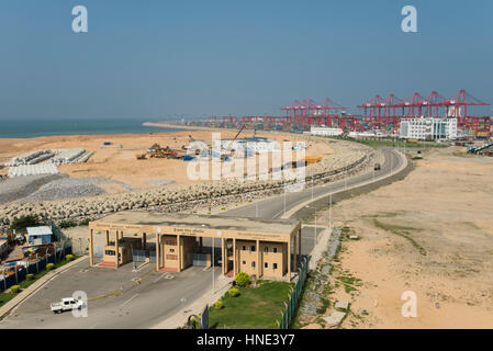 Blick über den Hafen von Colombo Fort, Colombo, Sri Lanka Stockfoto