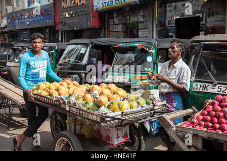 Straßenhändler, der Pettah, Colombo, Sri Lanka Stockfoto