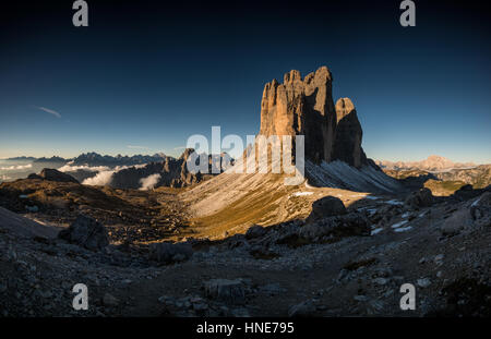 Eine Serie von Bildern in den Dolomiten in den italienischen Alpen im September 2015. Im Bereich der ikonischen Tre Cime (die drei Zinnen von Lavaredo genommen Stockfoto