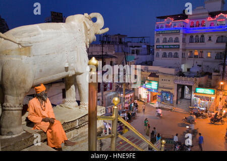 Stadtbild von Jagdish Tempel, Udaipur, Rajasthan, Indien Stockfoto