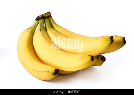 Bananen auf weißem Hintergrund Stockfoto