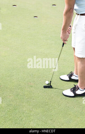 Niedrige Abschnitt des mittleren Erwachsenenalter Menschen Golf spielen Stockfoto