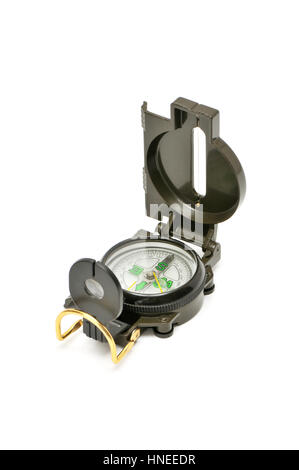 Kompass isoliert auf einem weißen Stockfoto