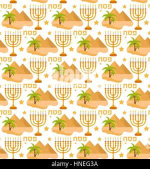 Pessach Musterdesign. Pesach endlosen Hintergrund Textur. Jüdischer Feiertag Kulisse. Vektor-Illustration. Stock Vektor