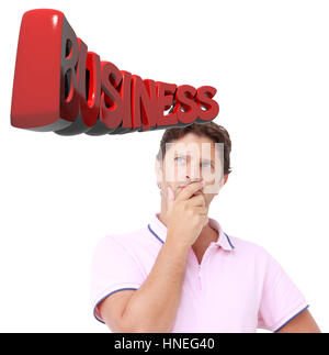 Mann zum Geschäft denken Stockfoto