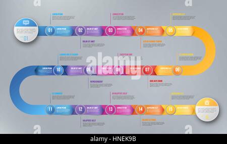 Infografiken Pfeil Timeline Storico Vorlage Stock Vektor