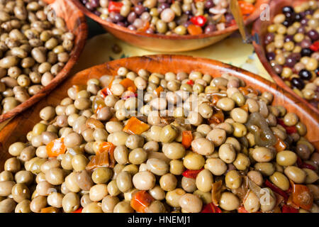 Nahaufnahme der grünen Olive Gurke Stockfoto