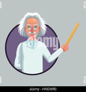 Charakter-Wissenschaftler physischen Besitz Herrscher lila Symbol Vektor Illustration Eps 10 Stock Vektor