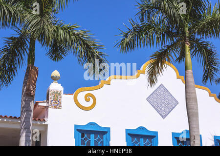 Brasilien, Bundesstaat Rio De Janeiro, Paqueta Island, Detail eines großen Kolonialstil Immobilien auf der Insel Stockfoto