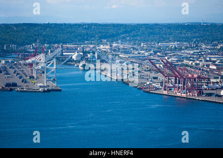 Blick vom Space Needle, dock-Bereich, Seattle Stockfoto