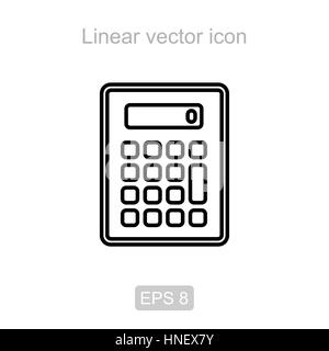 Symbol des Rechners in einem linearen Stil Stock Vektor