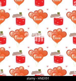 Elixier der Liebe und Luftballons. nahtlose Muster. Kinder s Abbildung. wird verwendet, um zu drucken, Webseite, Smartphone, Design, Textilien, Keramik, Stoffe pri Stock Vektor