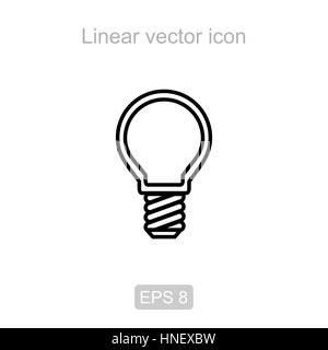 Symbol der Lampe in einem linearen Stil Stock Vektor