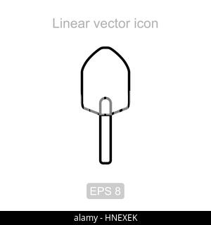 Schaufel. Linearer Vektor Icon. Stock Vektor