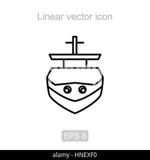 Tanker. Linearer Vektor Icon. Stock Vektor