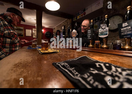 Queens Head Mikro Pub Interieur. Chepstow, Wales Stockfoto