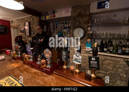 Queens Head Mikro Pub Interieur. Chepstow, Wales Stockfoto