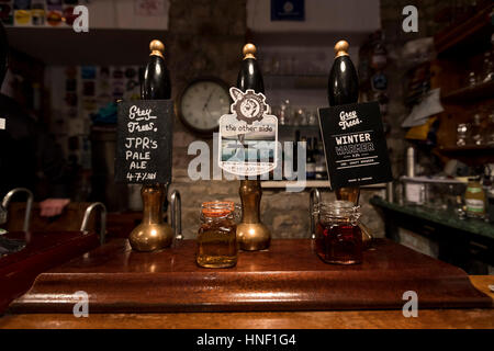 Queens Head Mikro Pub Interieur. Chepstow, Wales Stockfoto