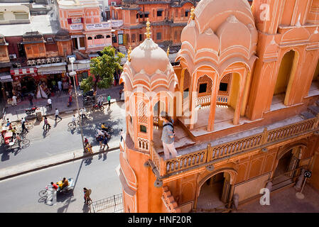 Siredeori Basar, von Hawa Mahal (Palast der Winde oder Winde Palace). Jaipur. Rajasthan, Indien Stockfoto