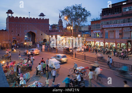 Chandpol Tor, Jaipur, Rajasthan, Indien Stockfoto