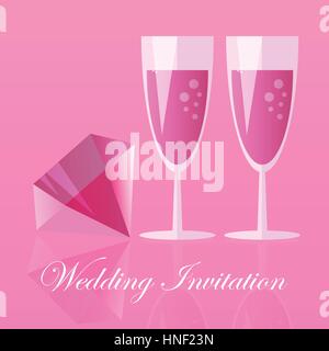 Zwei Sektgläser. Vektor-illustration Stock Vektor