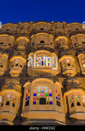 Hawa Mahal (Palast der Winde). Jaipur. Rajasthan, Indien Stockfoto